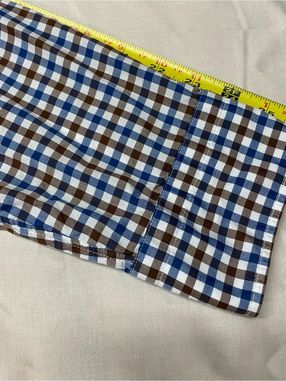 J. Crew Blue, Brown and White Check Dress Shirt